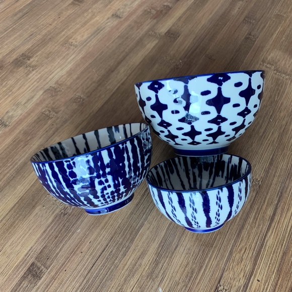 West Elm Other - WEST ELM - Indigo Tye-Dye Nesting Bowls